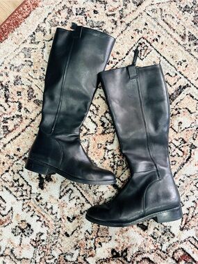 Cole Haan Black Leather Riding Boots 7.5